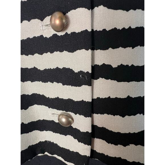 KTF by Kristinn Steinarr Womens Vintage 100% Silk Striped Work Skirt Suit Sz 10 - Picture 3 of 16